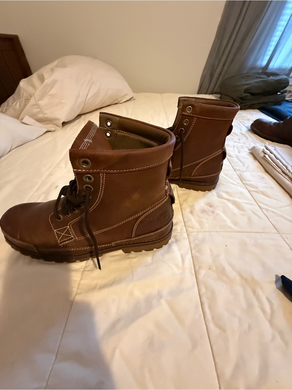 Timberland Brown Leather Lace-Up Work Boots - Picture 4 of 5